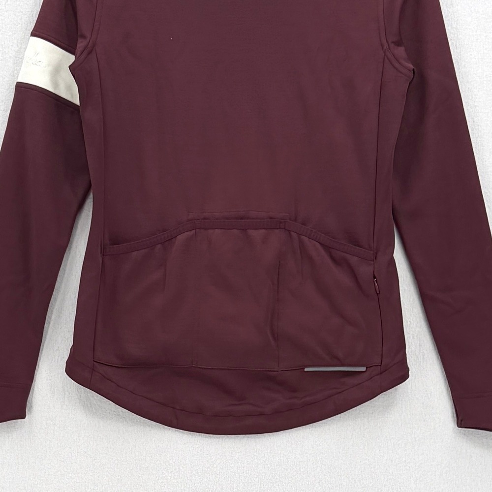 RAPHA Long Sleeve Jersey Women Medium Burgundy Cycling Merino Wool Blend Zip Up - Picture 10 of 16